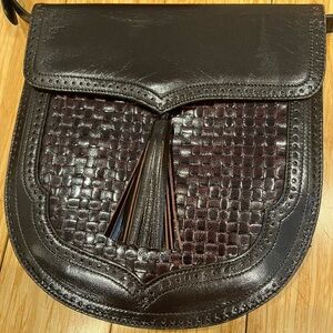 Vintage Brown YSL tassel shoulder bag